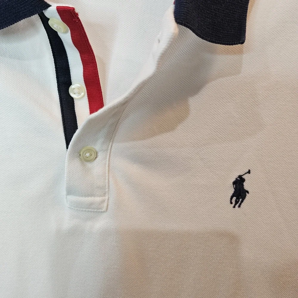 Polo Ralph Lauren Mens XL Classic Fit White Polo Shirt Preppy Old Money☆Sm Stain